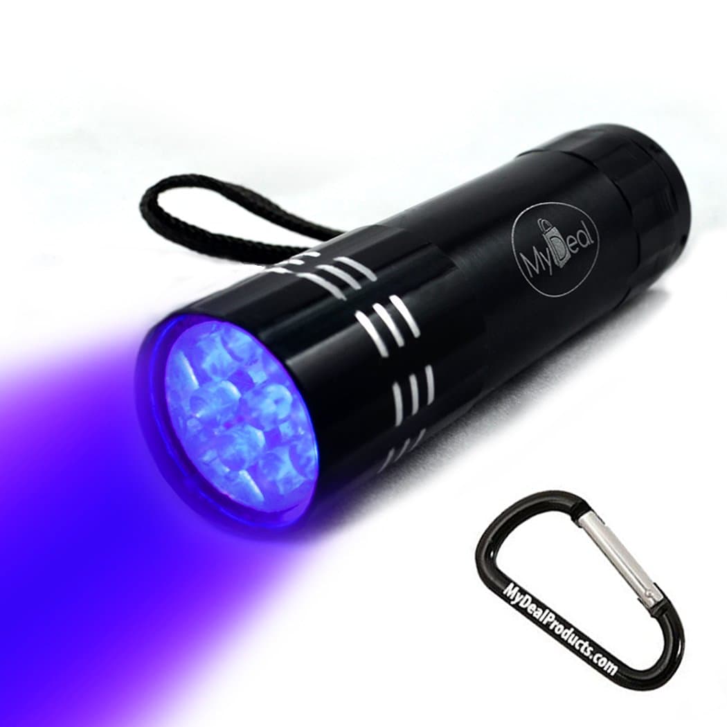 VisiGHOST UV Ultraviolet 9 LED Blacklight Pocket Flashlight with Batteries for Paranormal Research on Ghosts, Spirits, Entities and More! Includes Strap and Carabiner Keychain