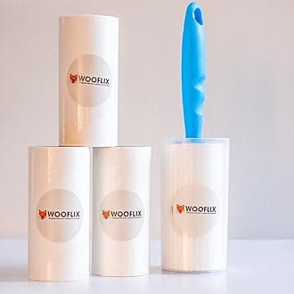 Wooflix Lint Remover for Clothes | Sticky Pet Hair Remover Lint Roller | Reusable and Portable Roller | Effectively Removes Lint, Hair, Dust & Pet Hair (4 Refills 240 Sheets)
