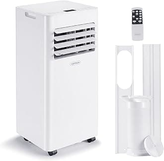 VonHaus Air Conditioning Unit 9000 BTU – Portable Air Conditioner, Dehumidifier Mode, Air Con, Window Venting Kit, Remote Control, 4 Modes, 2 Speeds, 24hr Timer, LED Display, x4 Wheels, Carry Handles