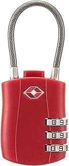 TSA Approved Cable Luggage Locks for Laptop Backpack, Re-settable Combination, Red