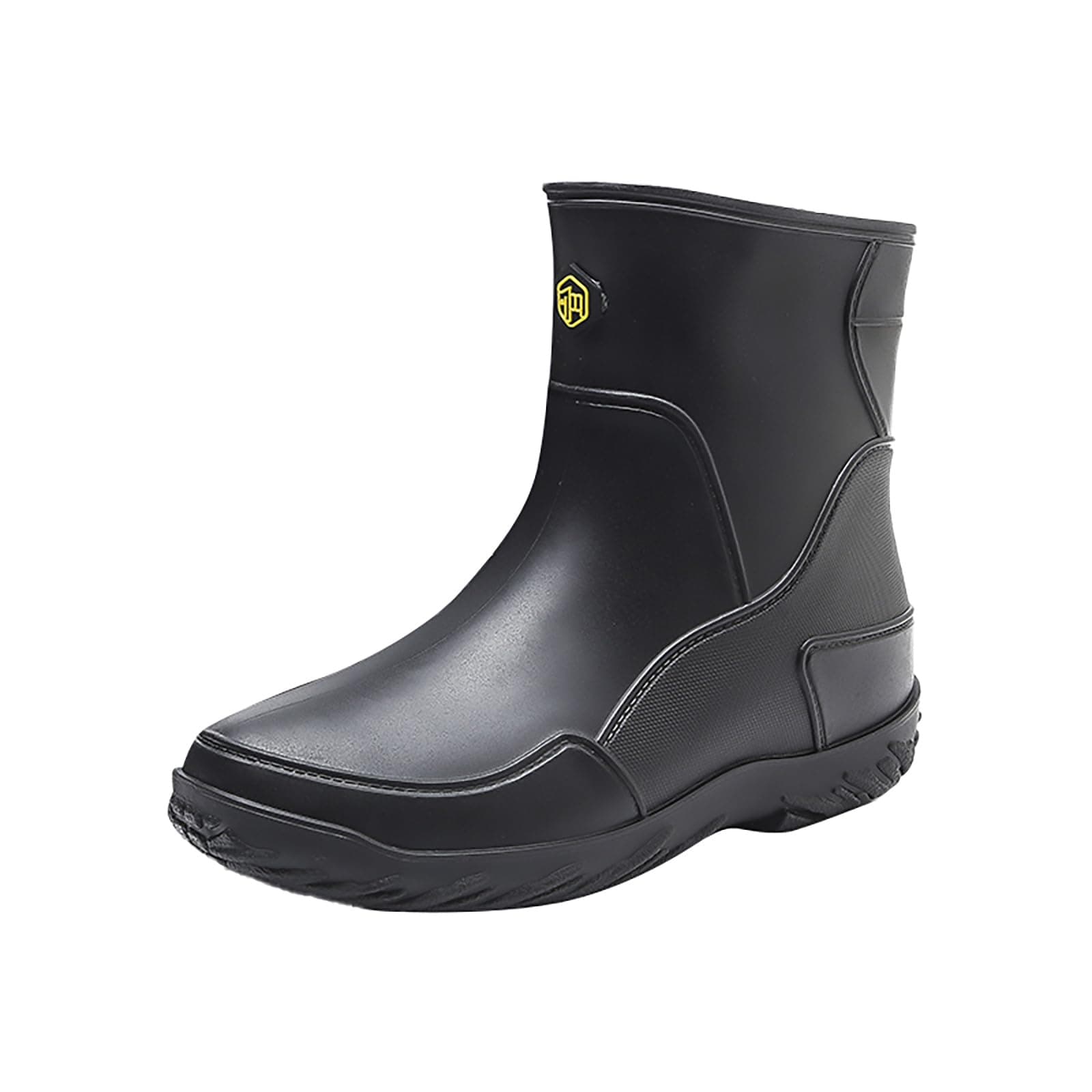 Unisex Rubber Waterproof Rain Boots Men's Drawstring Elastic Mouth Rain Shoes Shoes Rubber Shoes Mid Calf Bottom Slip Oil Chef Shoes Fishing and Deck Boots