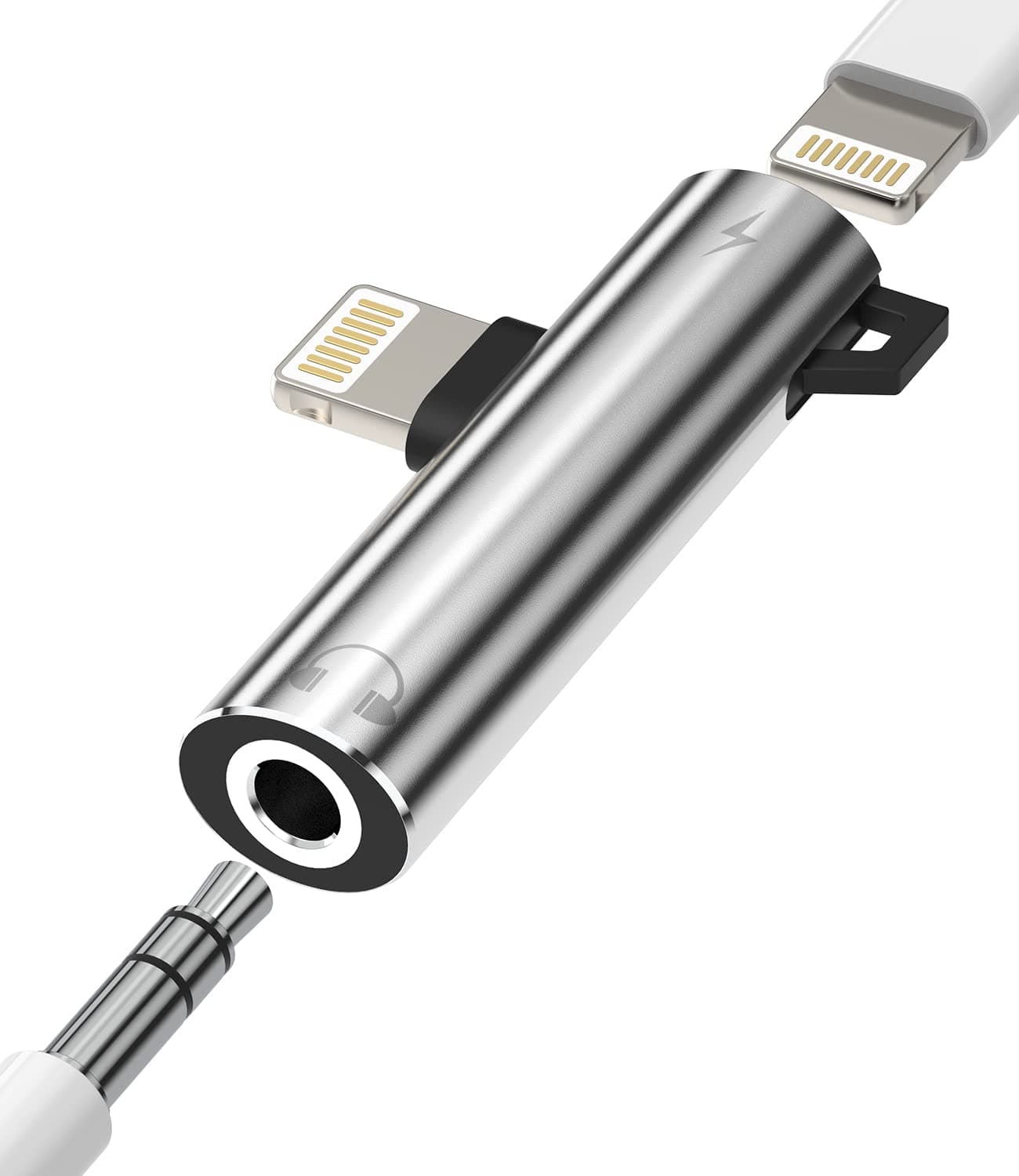 Headphone Adapter Lightning to 3.5mm Compatible for iPhone Splitter Audio and Charger Dongle Jack AUX 2 in 1 Cable Adaptador para Earphone Charge Earbud 13 12 11 Pro Max Mini XS SE 7 X 8 Plus