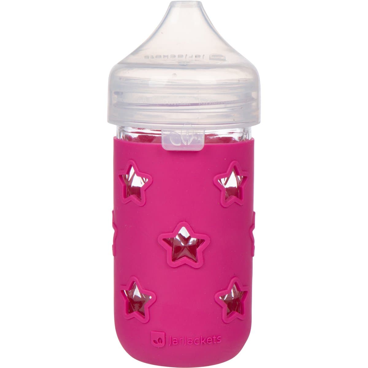 JarJackets Silicone Mason Jar Protector Sleeve + Sippy Lid - Fits 12oz Jelly Jars | Package of 2 (berry)