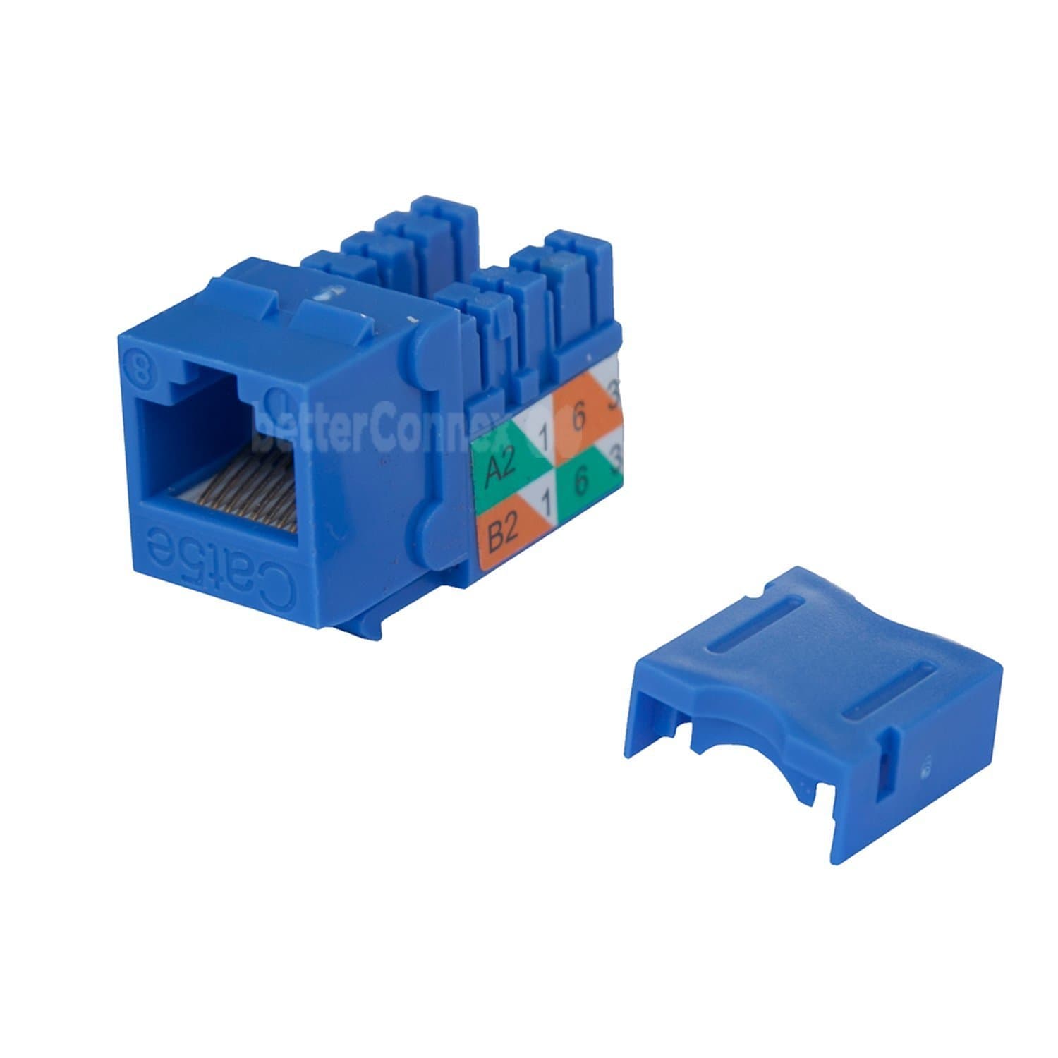 10 Pack lot Keystone Jack Cat5e Blue Network Ethernet 110 Punchdown 8P8C