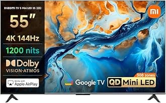 TV S Mini LED 55" 2025 | Bright 4K QD-MiniLED display with accurate color | 144Hz refresh rate | Premium metal finish with ultra slim-bezel design | Powerful AI engine for image enhancement