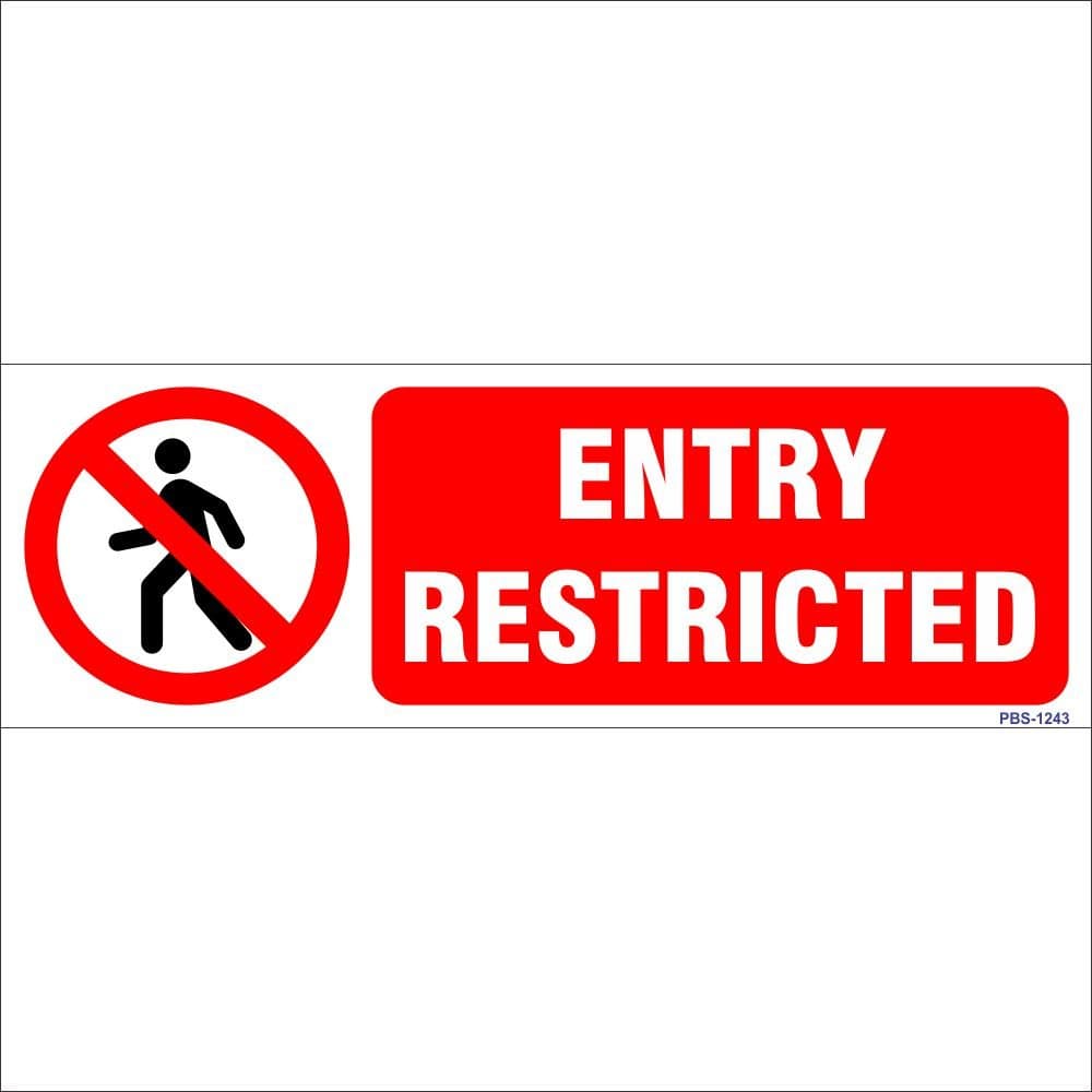 Amazing sign Entry Restricted Sign Board (Red - 2 Nos)