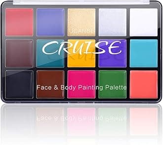 Charmcode Face Body Paint Oil, Professional 15 Colors FX Makeup Palette- Non Toxic Hypoallergenic Safe Facepaints for Adults and Kids - Ideal for Halloween, Cosplay Costumes, Parties and Festivals