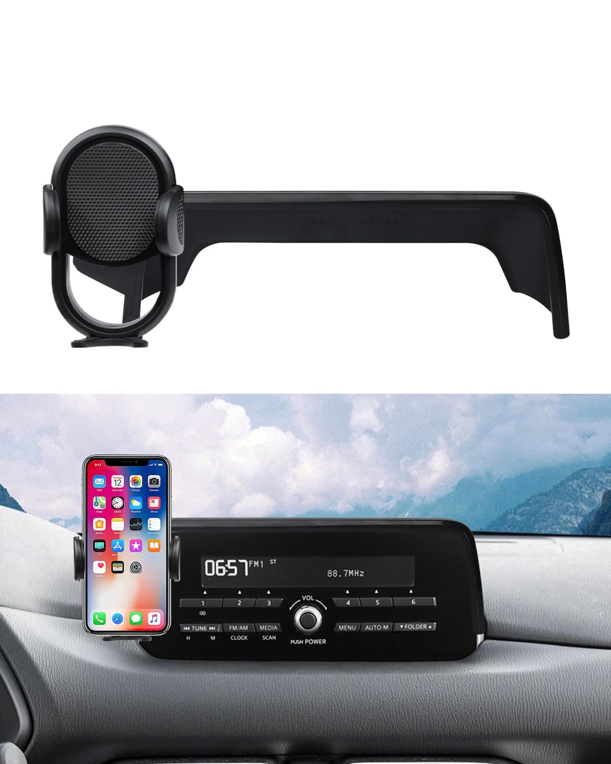 Autorder Car Phone Holder for 2017-2020 Mazda CX-5 CX5 Accessories Phone Mount 7-Inch Screen Cell Phone Automobile Cradles Hands-Free 360 Degree Rotation