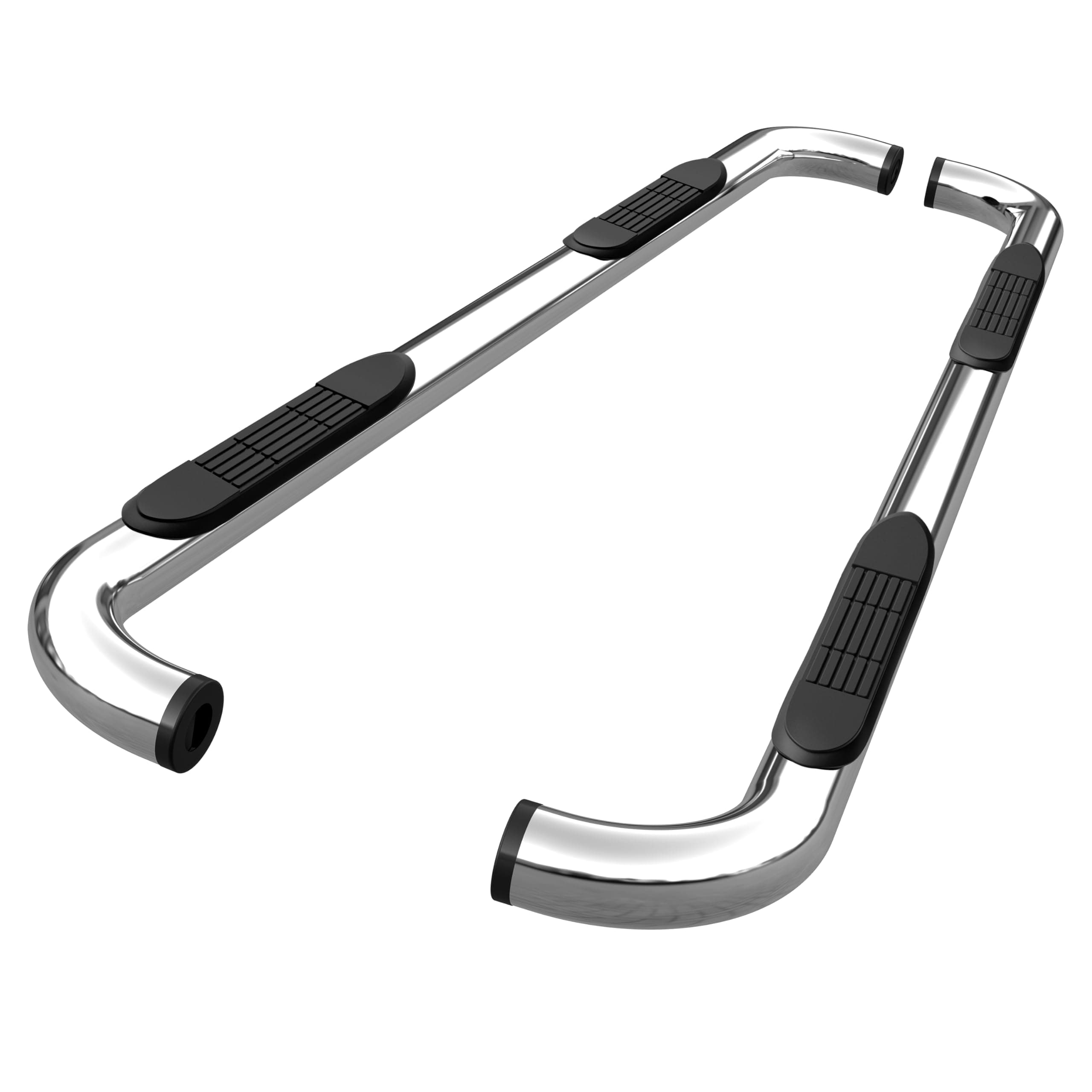 TAC Side Steps Fit 2001-2018 Chevy Silverado/GMC Sierra 1500 Crew Cab / 2001-2019 Chevy Silverado/GMC Sierra 2500/3500 Crew Cab (Exclude C/K Classic) 3" Tube Stainless Steel Side Bars 2pcs