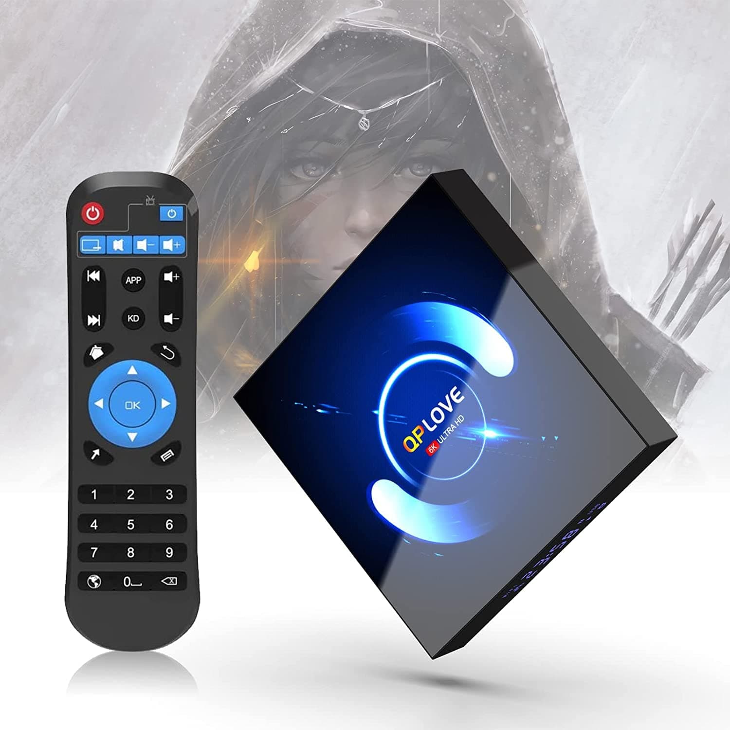 QPLOVE TV BOX Android 10.0 4GB RAM 64GB ROM T95 H616 Quad-Core Support 2.4Ghz 5Ghz Wifi BT5.0 6K HDMI DLNA USB2.0 Smart TV BOX
