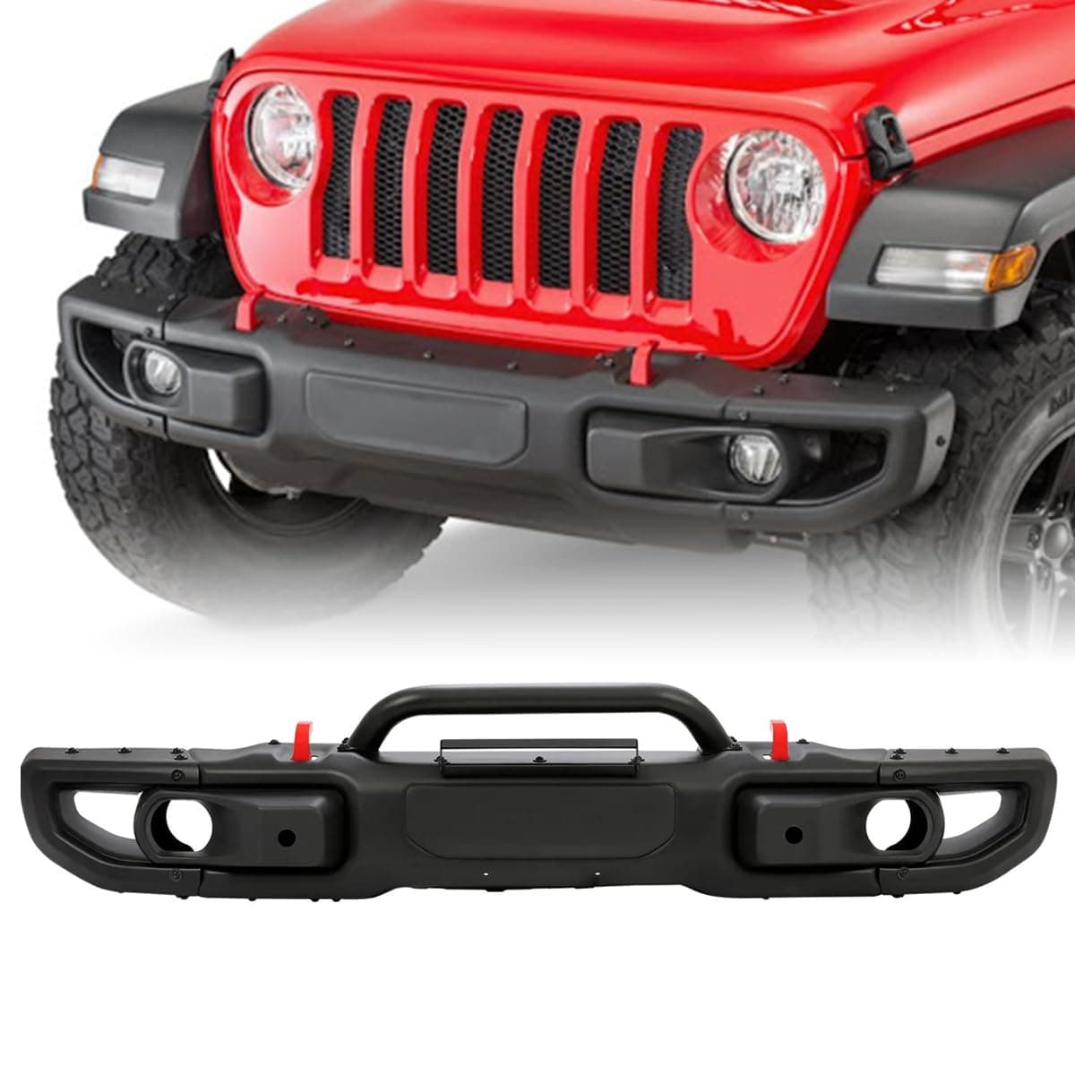 Front Bumper Compatible with Wrangler JL 2018-2024 10th Anniversary Style jl Front Bumper Replacement 2 and 4 Door Models