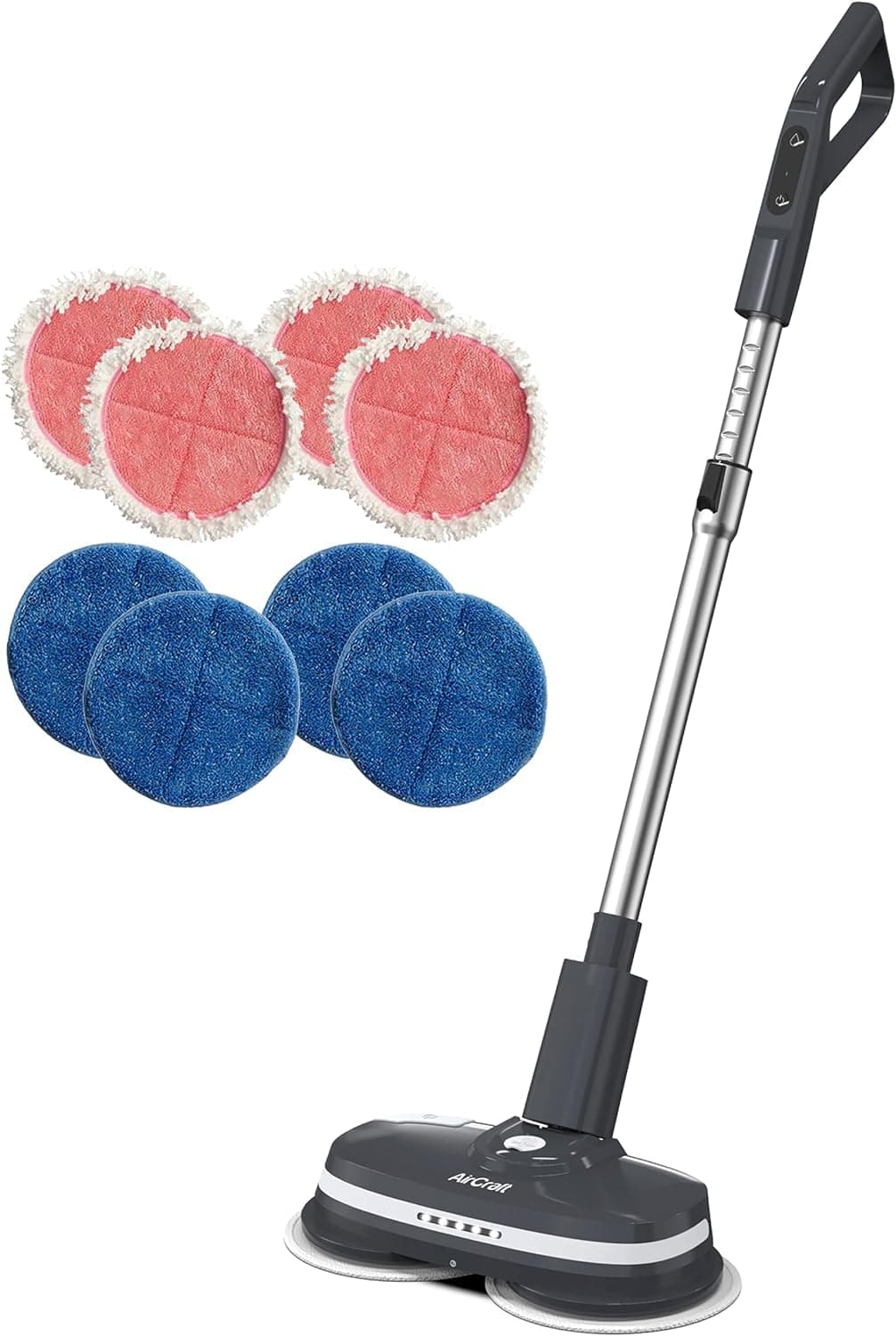 – PowerGlide Cordless Rechargeable Hard Floor Cleaner and Polisher Bundle with 8 Cleaning Buffing Pads, Perfect for Wood, Tile, Laminate and Hard Floors