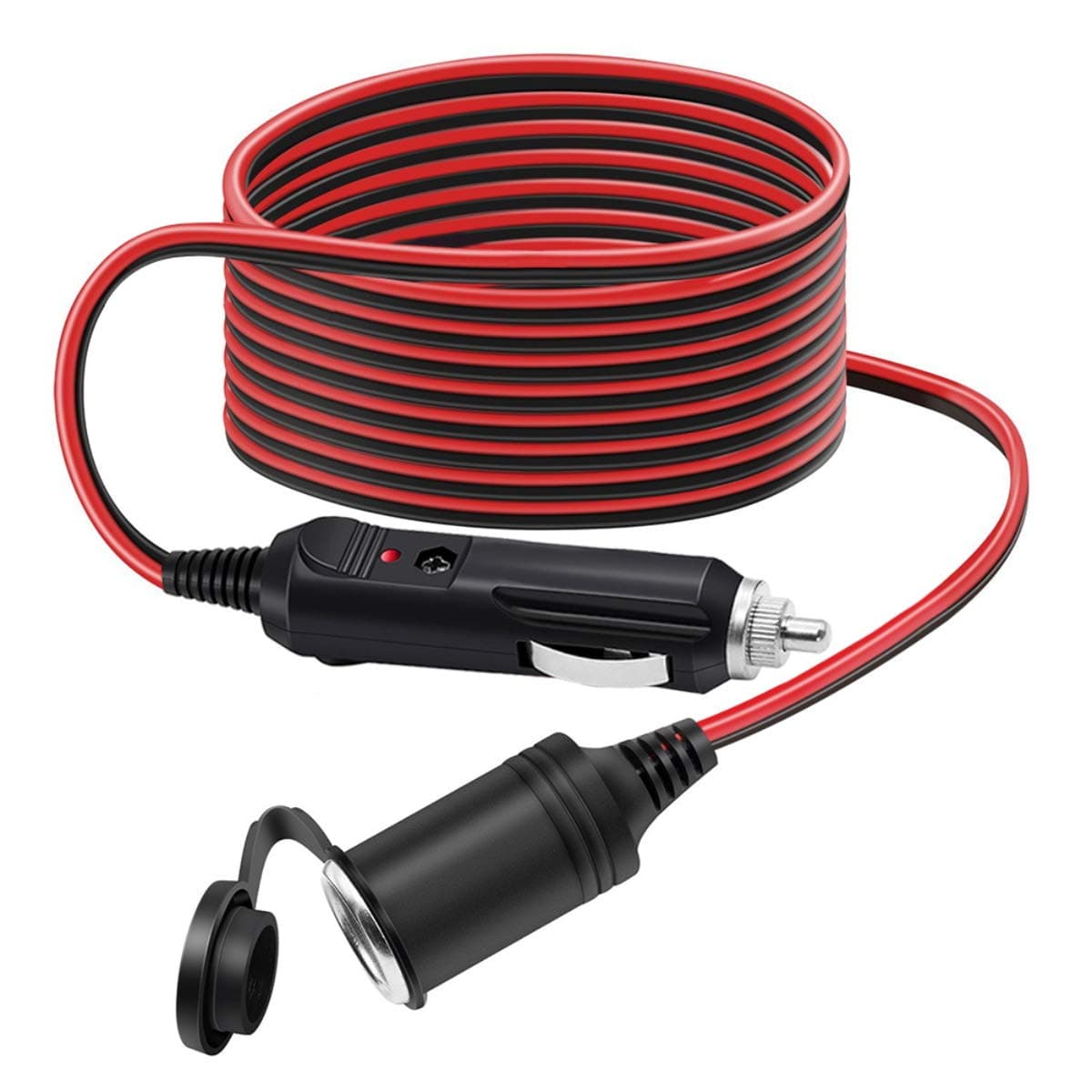 3.1 m 12 V/24 V Car Extension Cable for Cigarette Lighter Dustproof Waterproof Car Battery Clamp Alligator Clip Socket Adapter Cigarette Lighter Plug Multi-Way