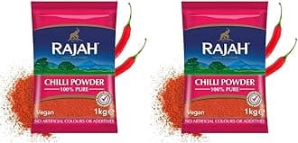 Rajah Spices Chilli Powder | Lal Mirch Powder | Mirch Powder | Chilli | Red Chilli Powder | Hot Chilli Powder | (1kg) (Pack of 2)