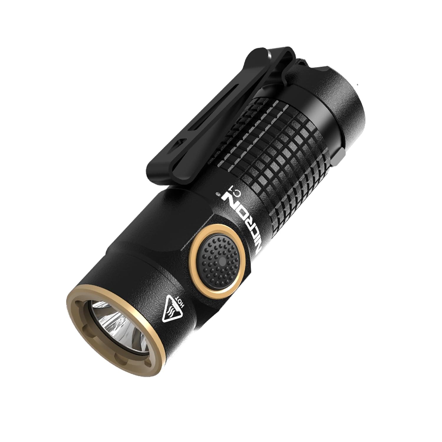1200 Lumens EDC Flashlight with Magnet, Type-C Rechargeable Pocket Light Compact High Lumens Handheld Light, C1 Mini Flashlight 7 Modes for Outdoor Camping, Hiking (Black)
