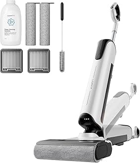 uwant D100 Wet Dry Vacuum Cleaner 180°Lay-Flat Vacuum Mop All in One with 18000Pa Suction Auto Self-Cleaning Anti Odor Stick Pushin Mop Dual-Edge Cleaning Electeic Mop Set for Hard Floor/Carpet