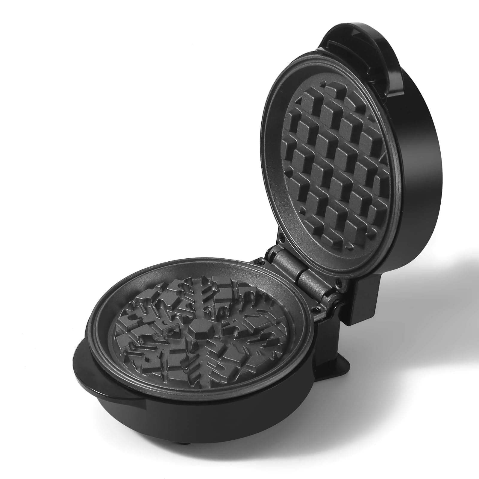 Mini Waffles Maker, Small Snowflake Waffle Irons Non-stick, Breakfast Belgian Waffles, Mini Waffle Iron Make Waffle in Minutes, Portable Pancake Maker Machine for Kid, Easy to Clean, 5 Inches Wide