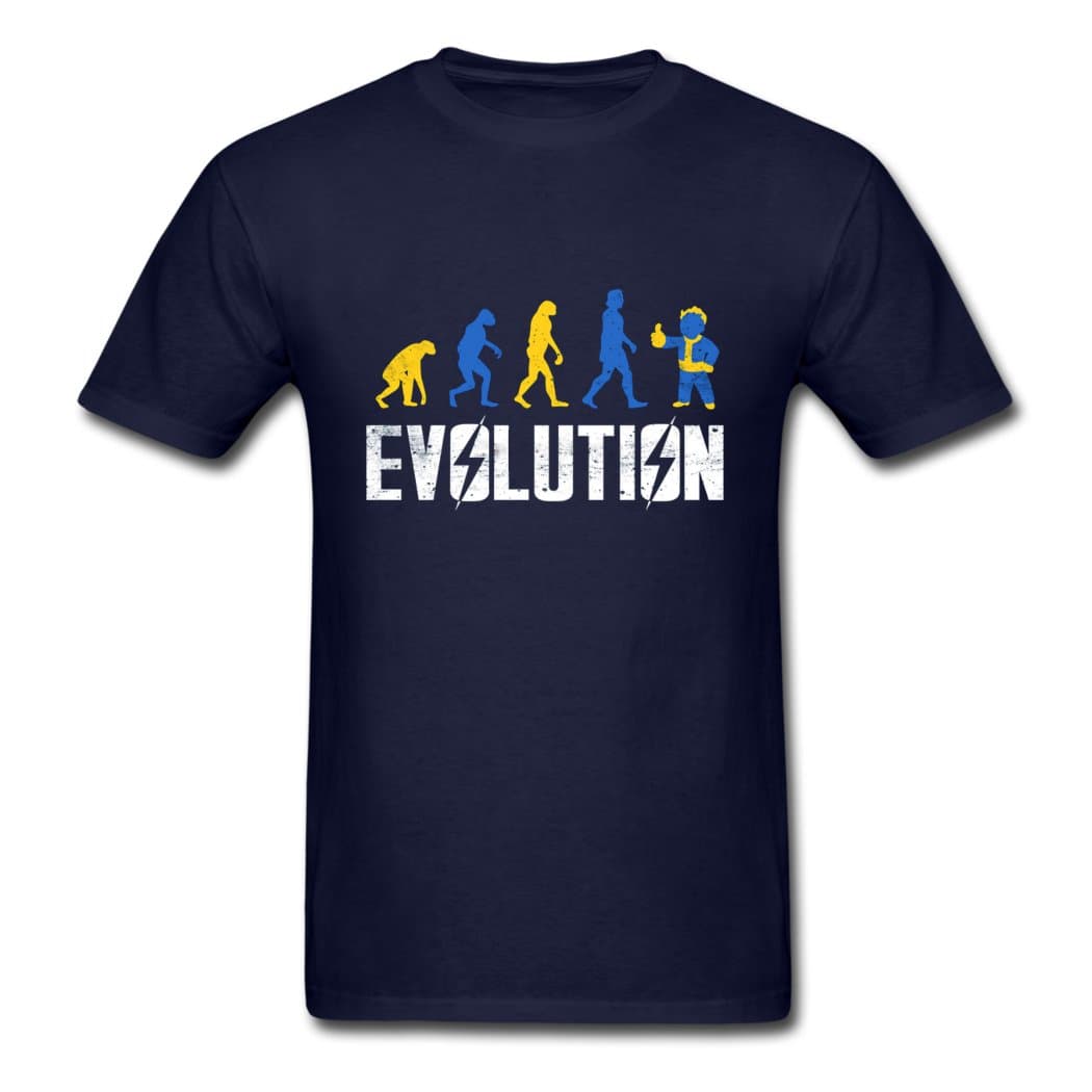 Fall Out 4 Evolution Summer Fashion Navy Men T Shirt X-Large