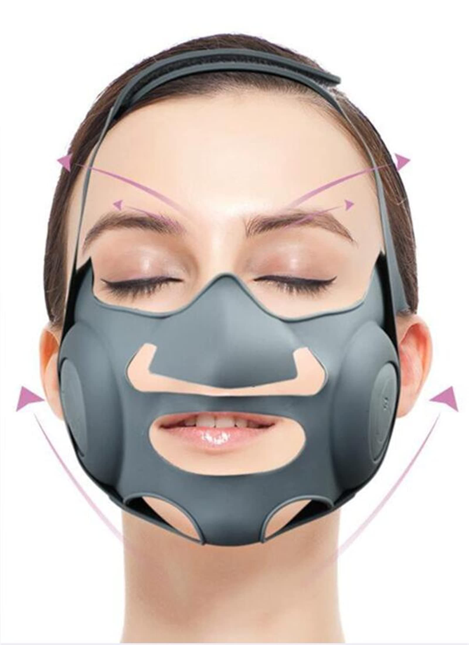 YGMDSL EMS Facial Lifting Machine, V-Shaped Thin Face Slimming Cheek Massager, 9 Gear Adjustment, V-Line Lift Up Belt, Double Chin Reducer