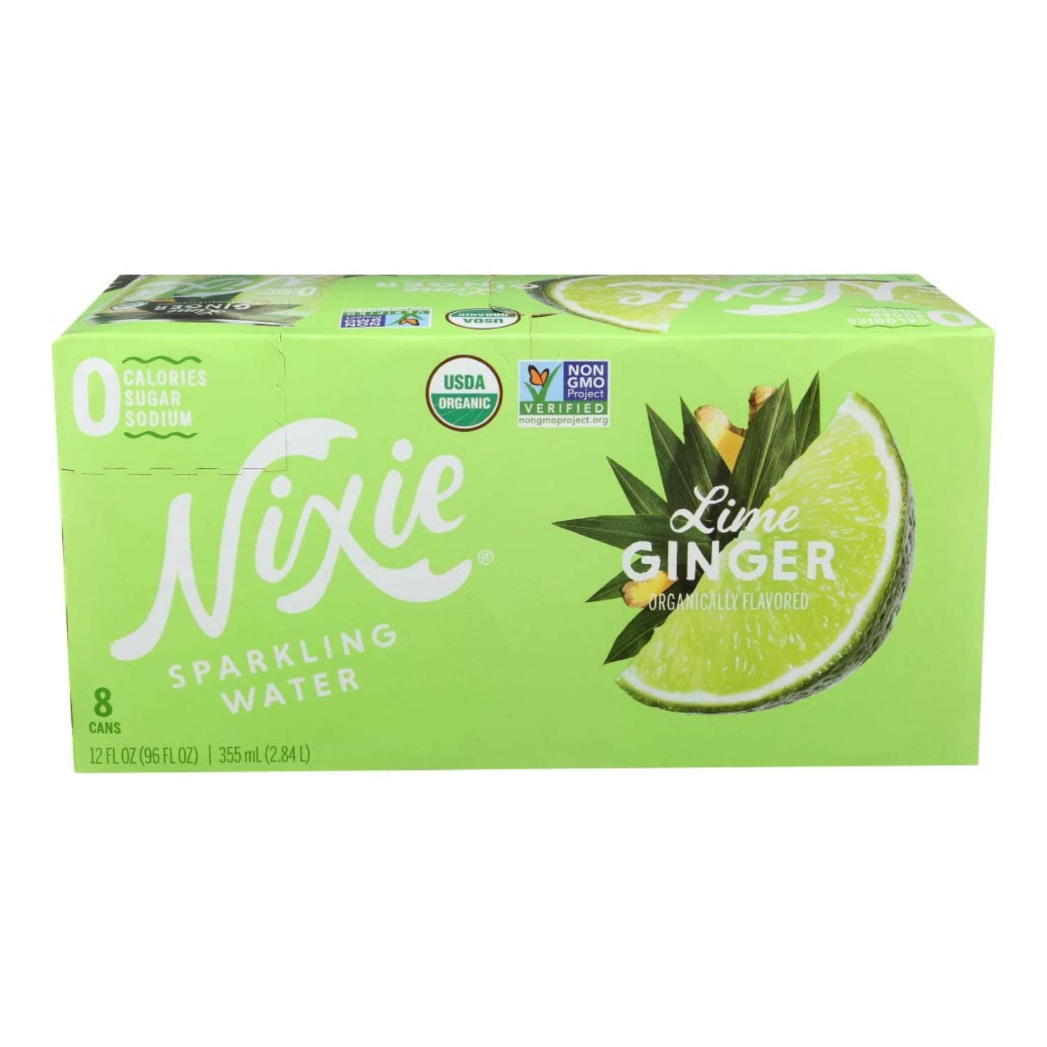 Nixie Organic Lime Ginger Sparkling Water 8 Pack, 12 FZ