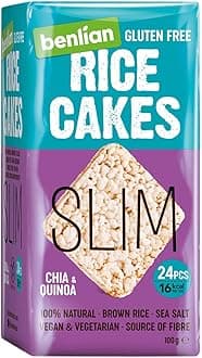 Slim Brown Rice Cakes, Chia & Quinoa Flavor, 100g | Gluten-Free | High Fiber | Vegan-Friendly | No Artificial Additives