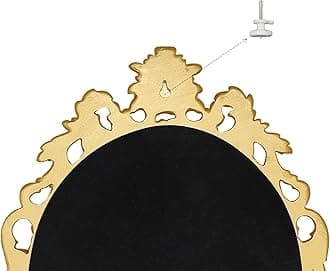 SIMON'S SHOP Oval Mirror Baroque Style Decorative Mirrors for Wall, 18.3 x 13 inches, Gold, Vintage Decor
