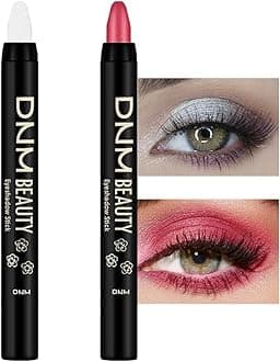 evpct2Pcs Cream Eyeshadow Sticks Set for Eyes Waterproof, Pearl White Shimmer & Red Shimmer Matte Eye shadow Stick Pencil Pen Bulk sombras en crema para ojos 01+35