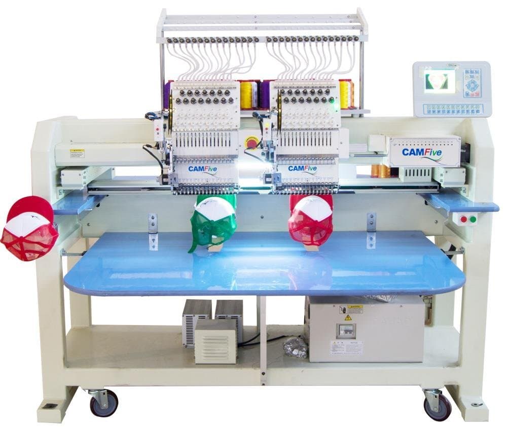 CAMFive CFHS-CT1502 10H 2 heads, 15 needle embroidery machine, free onsite installation & training and unlimited support
