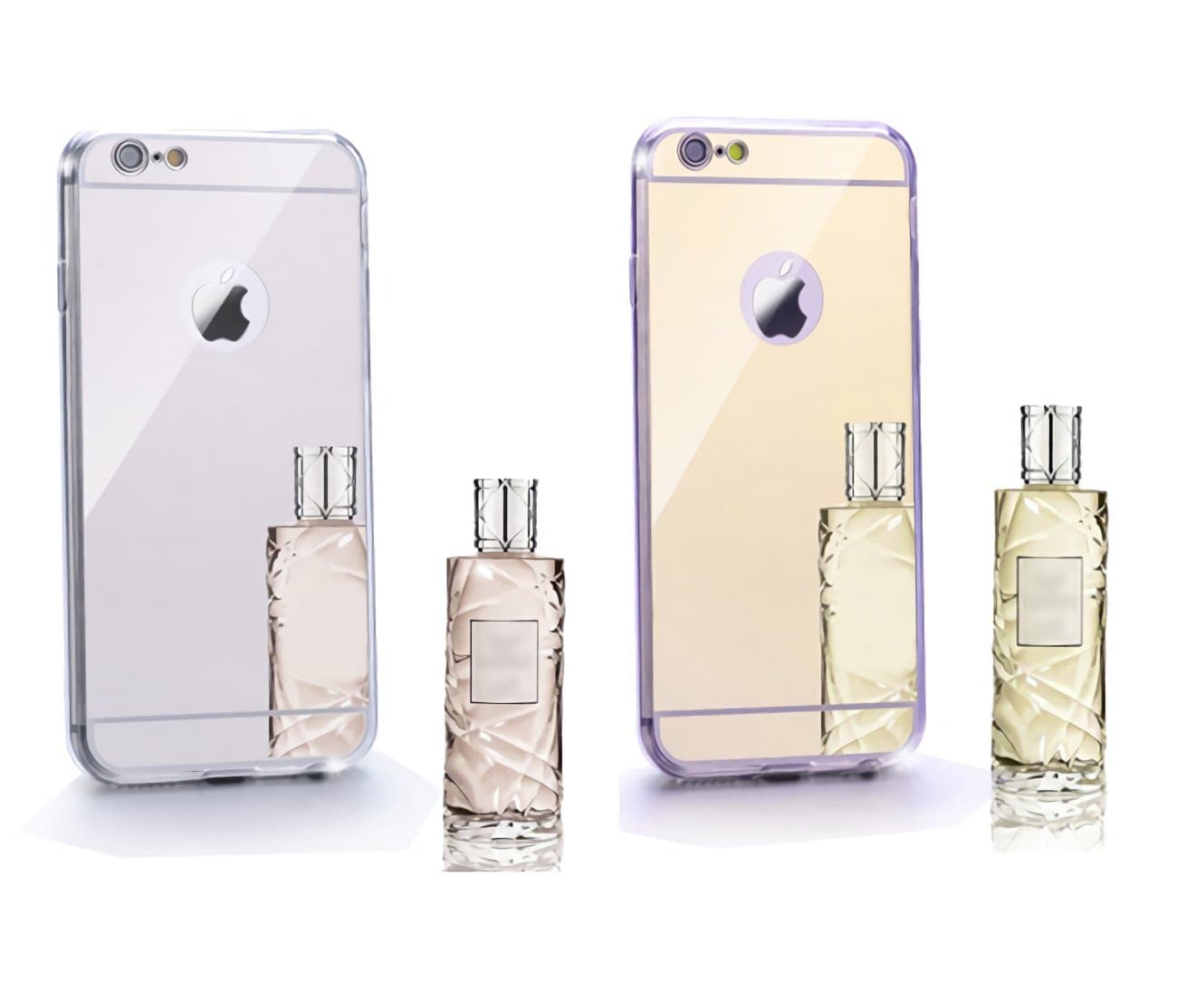 i Phone6 (4.7")Luxury Mirror Case Silicone ,Various configurations(Silver+Gold)(Gold+Transparent) (Silver+Gold)