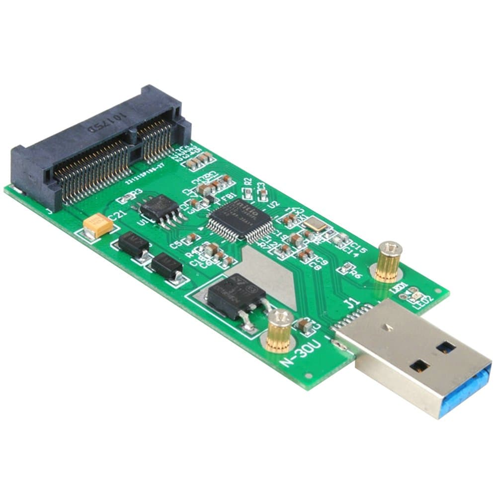 USB3.0 mSATA SSD Adapter, Lankot Mini SATA to USB Converter, mSATA to USB Card as USB Disk Drive, 50mm Mini SATA Solid State Drive Converter as External Hard Drive (2018 Upgrade)