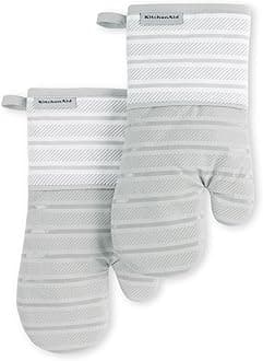 Albany Oven Mitt 2-Pack Set, Matte Grey, 7"x13"