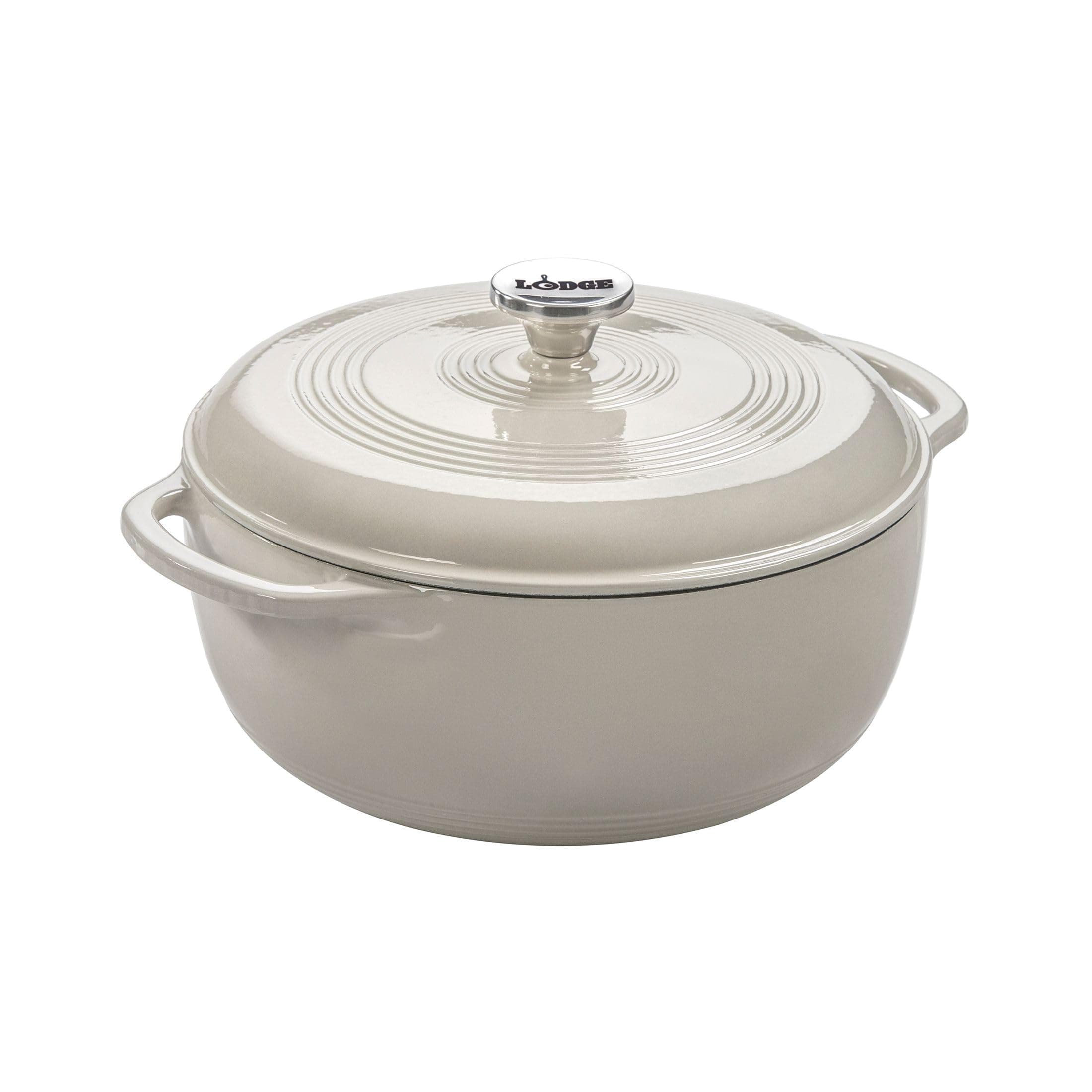 Lodge Cast Iron Dutch Oven With Lid, 6-Quart, 1 Piece (White)