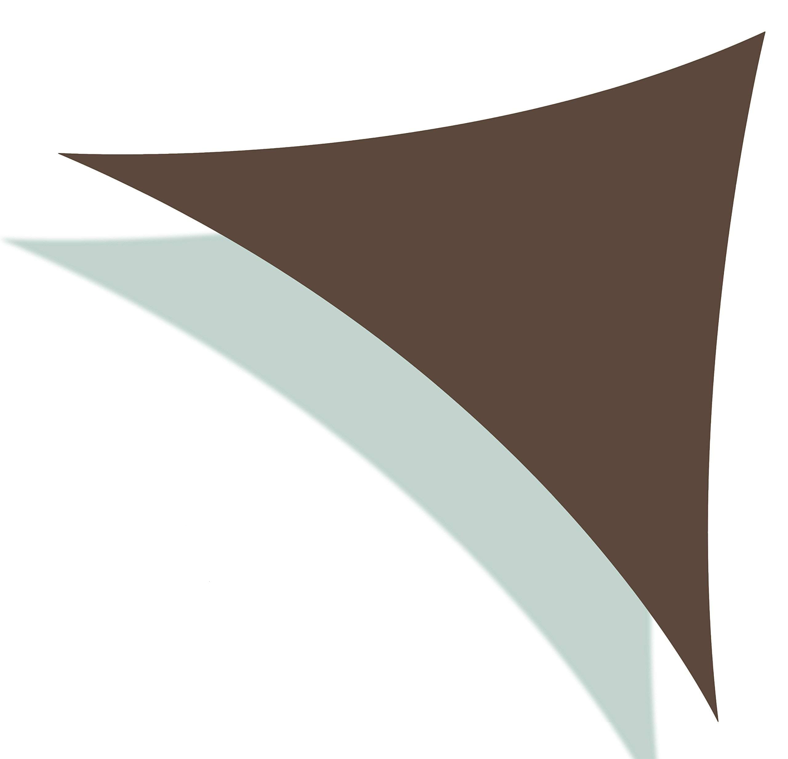 16' Oversized Durable Sun Shade Sail Shade Canopy, UV Block Fabric Patio Sail Perfect for Outdoor Patio Garden Swimming Pool in Color Brown, Triangle