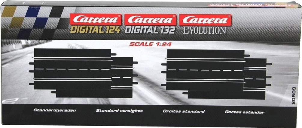 20509 Standard Straights Track Extension Pack for Digital 124/132, Evolution Slot Car Race Set (4 Pcs)