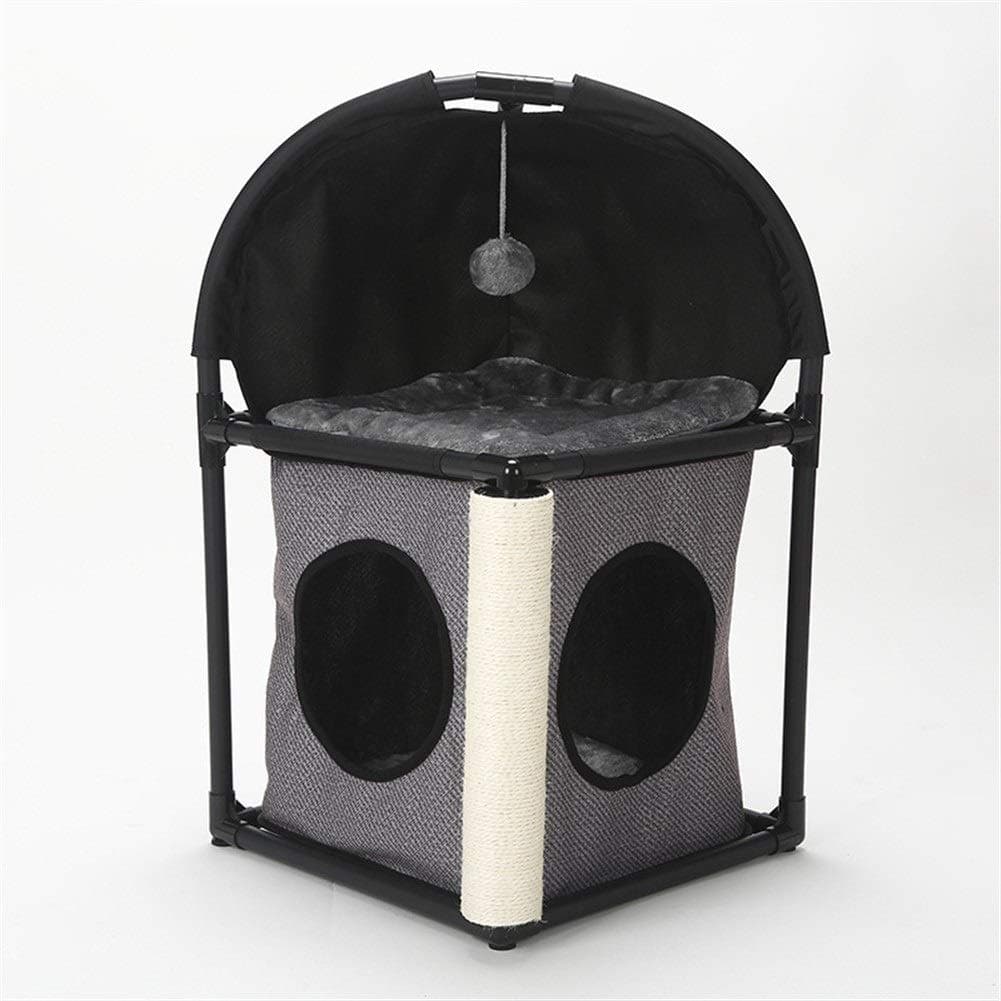 Four Seasons Cat Litter, Hanging Ball, Grab Column, Jumping Platform, Combined Detachable Climbing Frame Habitat (Size : Grey)