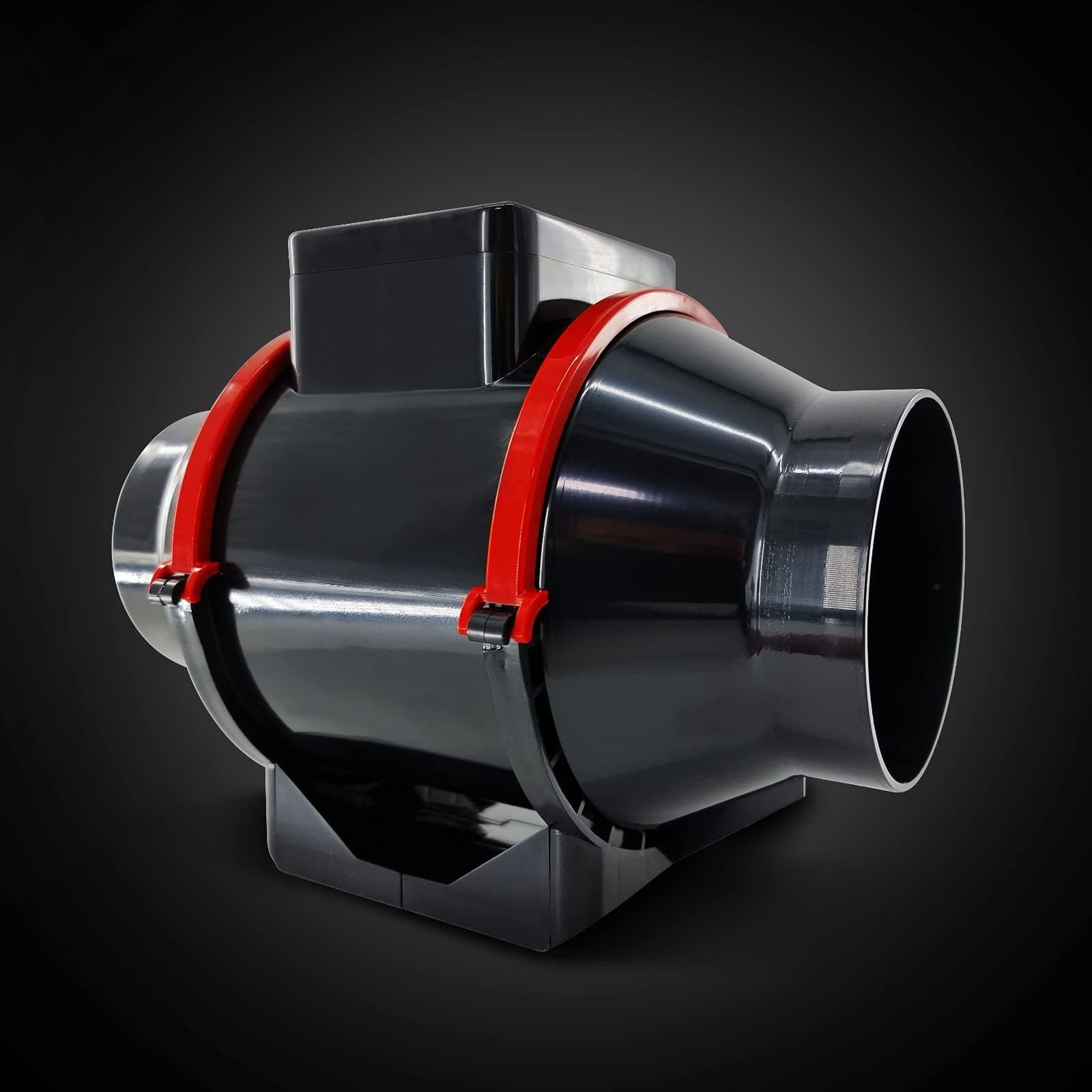 Black Orchid Mixed-Flo 4" Diain Line Extractor Fan With Uk Plug & Lead (187 M3/Hour)