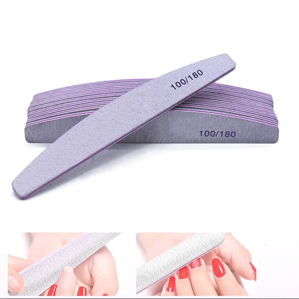 Nail File 10 PCS Professional Nail Files Double Sided Emery Board(100/180 Grit) Nail Styling Tools Pet Grooming Tools for Home and Salon Use