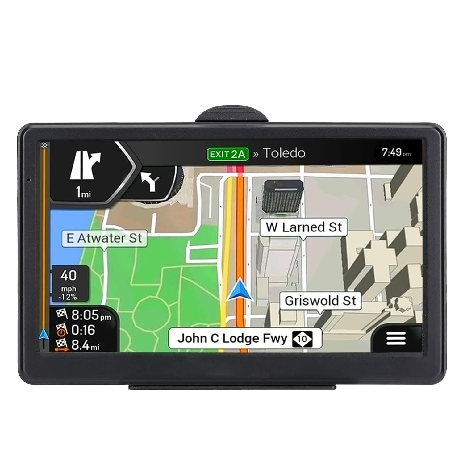 GPS Navigator for Car, Latest 2025 Map 7 inch Touch Screen Car GPS 256-16GB, Voice Turn Direction Guidance, Support Speed and Red Light Warning, North America Lifetime map Free Update