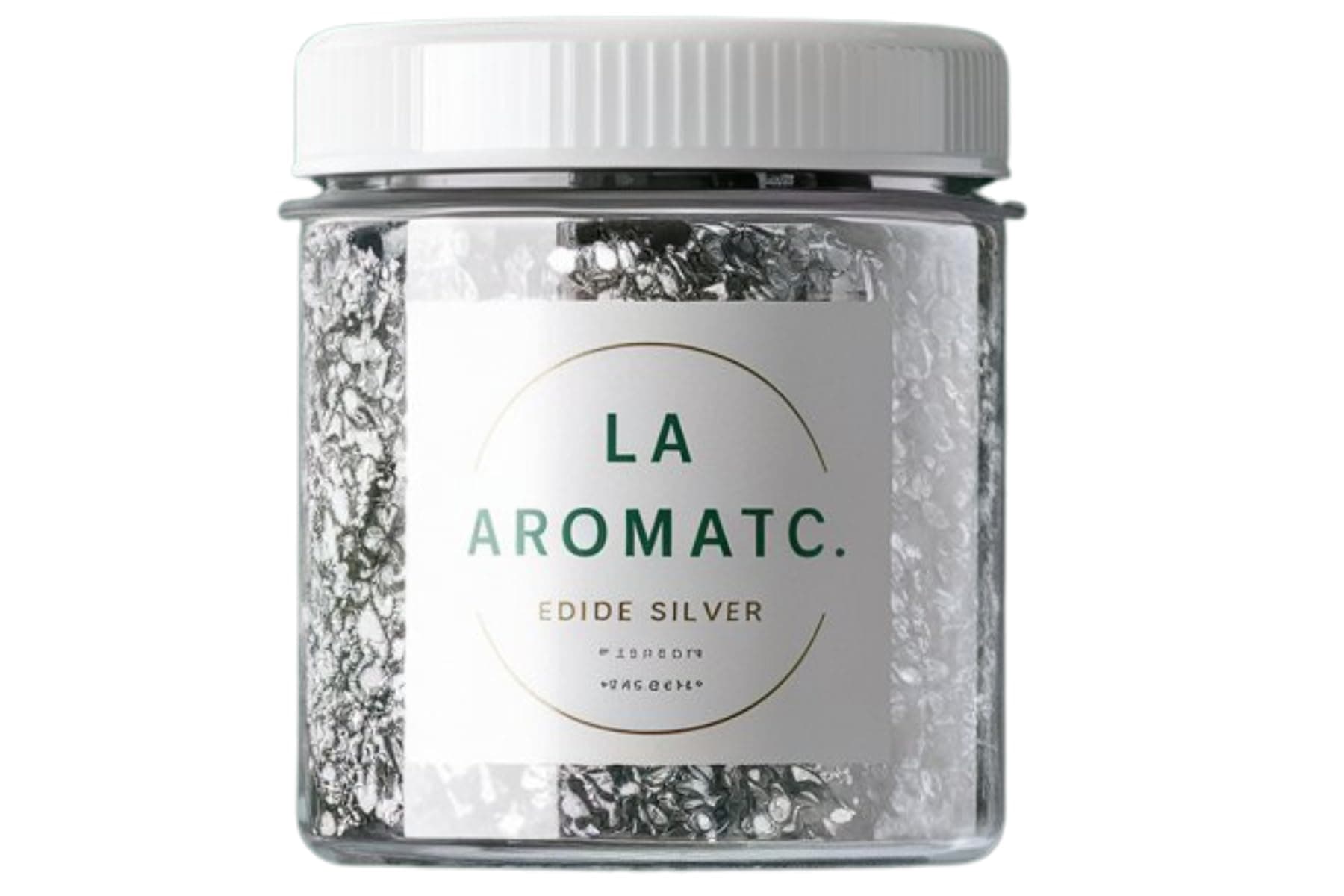 La Aromatic Edible Silver Leaf Flakes/Sparkling Flakes/for Sequin Effect-Silver/Perfect Decorating Ingredient/Rich and Elegant Texture/Cakes,Cookies,Sweets,desserts-5gm