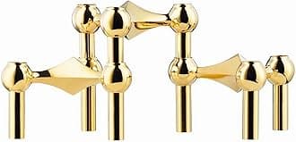 Candle Holder Metal Molecular Structure Set of 3, Table Centerpiece Home Decore Living Room Bedroom Shelf Cabinets Aesthetic Decor (Gold)