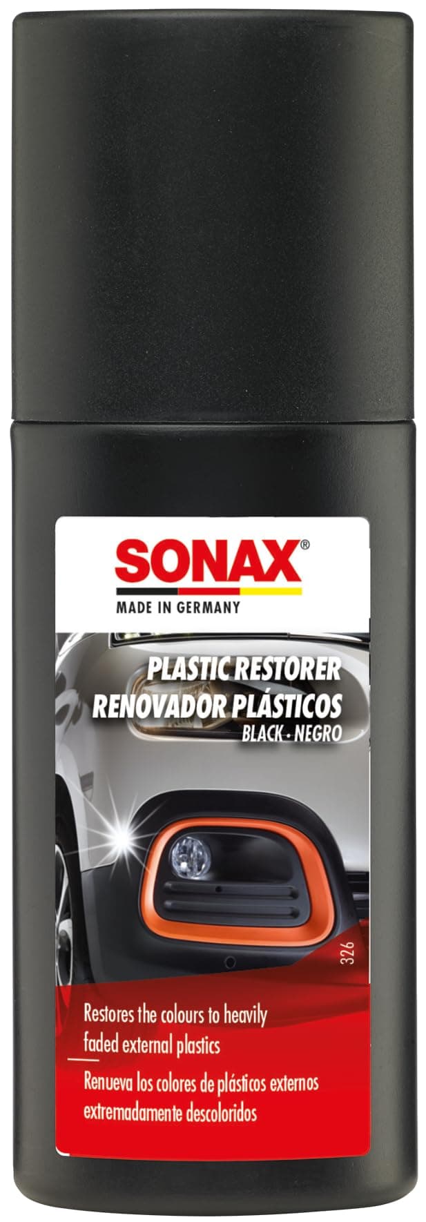 Sonax Plastic Restorer with Sponge, Black