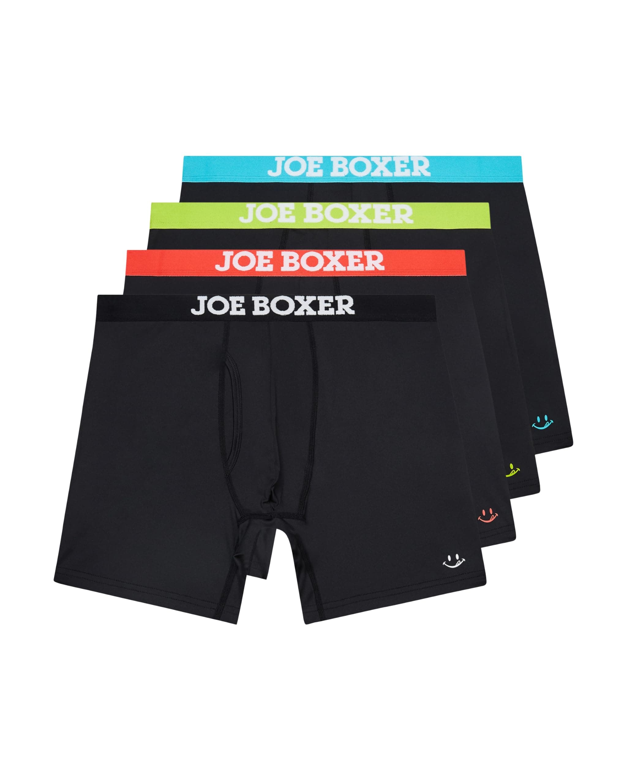 JOE BOXER Mens Boxer Briefs 4-Pack - Tag Free, Moisture-Wicking Performance Boxer Briefs for Men Pack of 4, Men's Underwear