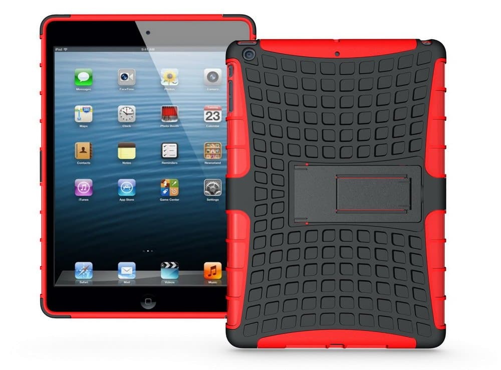 iPad Mini 2 Dura Tough Case - Rugged Protection with Kickstand (Red)