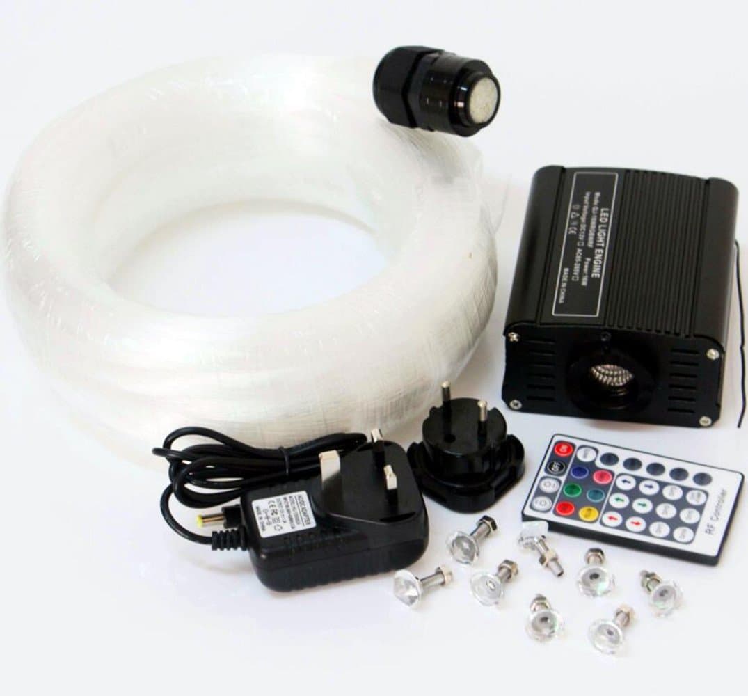 16W LED RGBW 28RF Remote Fiber Optic Star Ceiling Kit Lights 340strands(0.75+1.0+1.5)