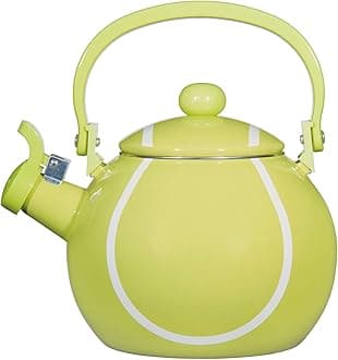 Whistling Tea Kettle for Stove Top Enamel on Steel Teakettle, Supreme Housewares Tennis Design Teapot Water Kettle Cute Kitchen Accessories Teteras (1.6 Quart, Tennis)