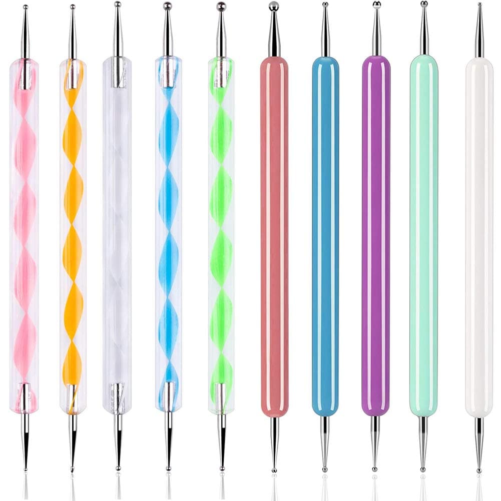10Pcs Art Dotting Tools for Nail Art, Ball Tip Clay Tools Sculpting Pattern Tracing Stylus, Ball Embossing Stylu for Drawing,Painting Rocks Mandalas,Art Dot Tools