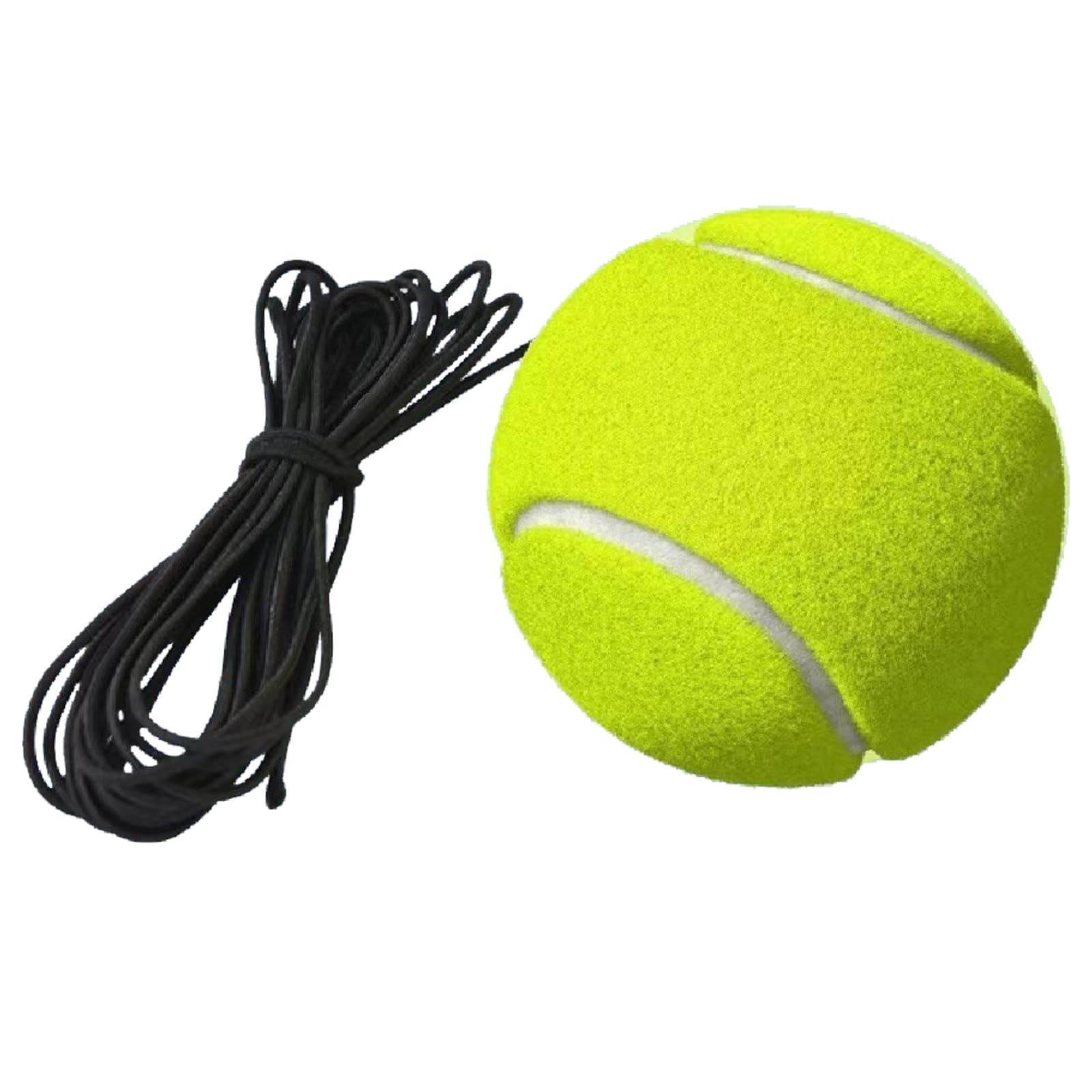 Q&F Tech Tennis Trainer Rebound Ball with String, Self-Practice Solo Practice Replaced Ball with Elastic Black Rope