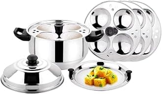 Luxuria Stainless steel Eco 16 Standard Idli Maker silver