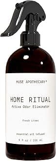 Home Ritual Active Odor Eliminator Spray - Furniture Deodorizer Spray & Bathroom Odor Eliminator for Home - Essential Oil Air Freshener - 8oz, Fresh Linen