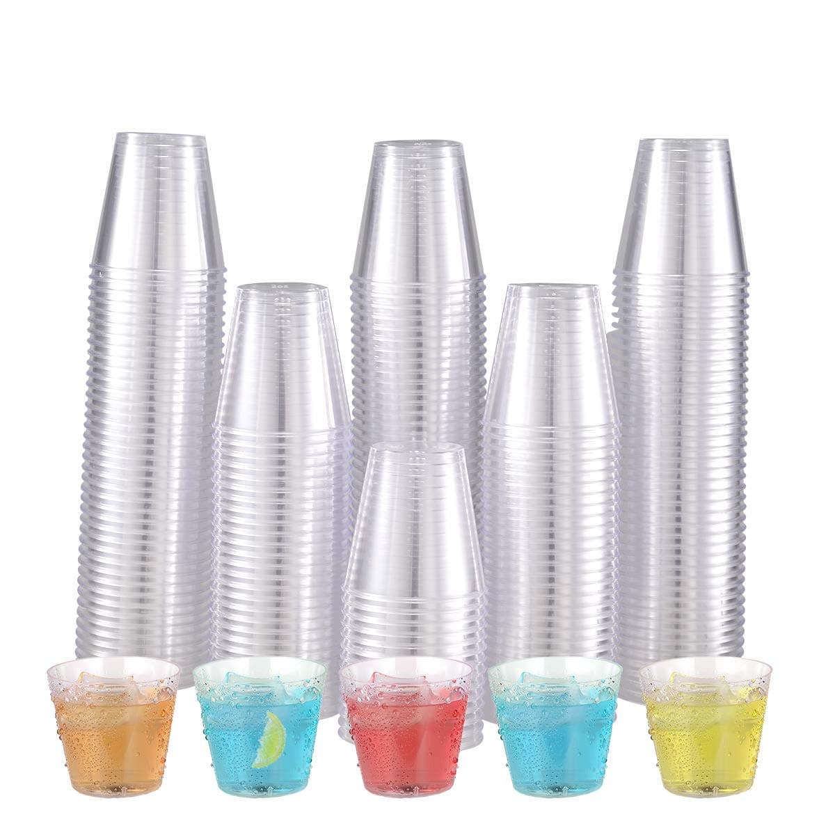 500 Clear Plastic Shot Glasses, 2 oz, Disposable, Ideal for Parties, Weddings, Holidays, Picnics, Events, Wine Tasting